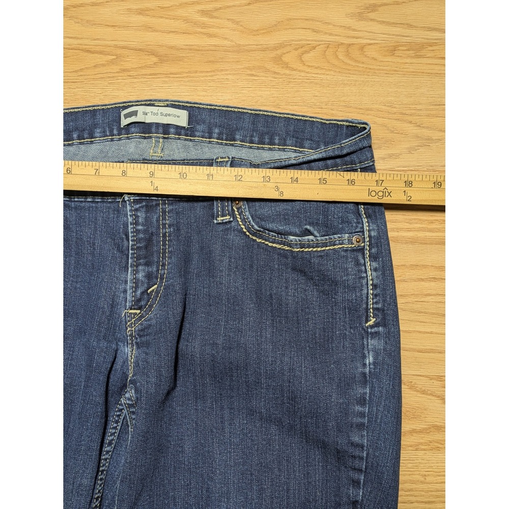Levi's Womens 524 Too Superlow Jeans Y2K Blue Denim 15 M - Picture 3 of 7